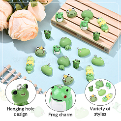 18Pcs 6 Styles Opaque Resin Pendants&nbsp;RESI-YW0004-56