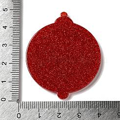 Printed Christmas Theme Acrylic Pendants&nbsp;OACR-L018-07B