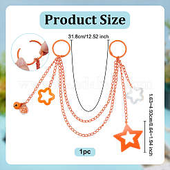 Acrylic Star Charm Iron Chain Bag Decorative Chains&nbsp;HJEW-OC00295