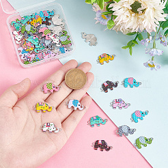 50Pcs 10 Colors Alloy Enamel Connector Charms&nbsp;ENAM-PH0002-62