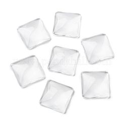 Transparent Glass Square Cabochons&nbsp;GGLA-S022-15mm