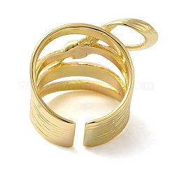 Brass Bowknot Wide Open Cuff Rings for Women&nbsp;RJEW-B062-04G