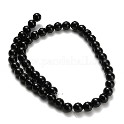 Natural Black Onyx(Dyed & Heated) Beads Strands&nbsp;G-H329-C06-6mm