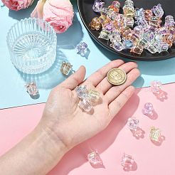 50Pcs UV Plating Transparent Acrylic Beads&nbsp;MACR-CJ0002-23