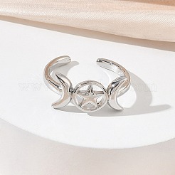 Brass Cuff Open Rings for Women&nbsp;RJEW-L343-10P