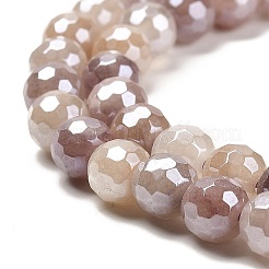 Electroplated Natural Violet Strawberry Quartz Round Beads Strands&nbsp;G-L598-A06-02