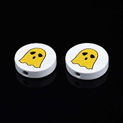 Halloween Printed Natural Wood Beads&nbsp;WOOD-T021-95