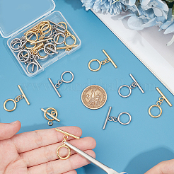 24Pcs 2 Colors 304 Stainless Steel Ring Toggle Clasps&nbsp;FIND-UN00006