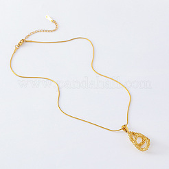 3Pcs Stainless Steel Hollow Teardrop Pendant Necklaces for Women&nbsp;OB3323