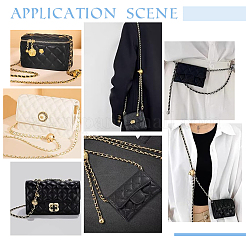 Black PU Leather with Alloy Bag Strap Chains&nbsp;AJEW-WH0515-79G
