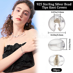 30Pcs 925 Sterling Silver Crimp Beads Covers&nbsp;FIND-BBC0002-98