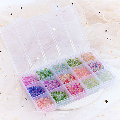 195G 15 Colors Glass Bead&nbsp;GLAA-OC0001-48