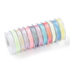 12 Rolls 12 Colors Luminous Polyester Sewing Metallic Thread&nbsp;OCOR-WH0087-05