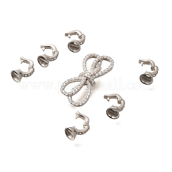 925 Sterling Silver Micro Pave Clear Cubic Zirconia Fold Over Clasps&nbsp;STER-B006-09P