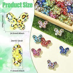 UV Plating Leopard Print Pattern Opaque Acrylic Beads&nbsp;OACR-CJZ0001-03