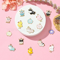 16Pcs 16 Styles Animal Shape Alloy Enamel Pendants&nbsp;FIND-YW0005-75