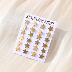 Ion Plating(IP) Star 304 Stainless Steel Stud Earrings&nbsp;EJEW-Z040-58G