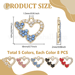 40Pcs 5 Colors Alloy Pendants&nbsp;FIND-GA0008-63