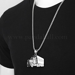 316L Surgical Stainless Steel Truck Pendant Box Chain Necklaces&nbsp;FS-WGF92AC-01