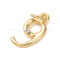 Brass Micro Pave Cubic Zirconia Pendants&nbsp;KK-D019-28G-09