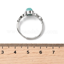 Natural Amazonite Finger Rings&nbsp;RJEW-A084-04P-08