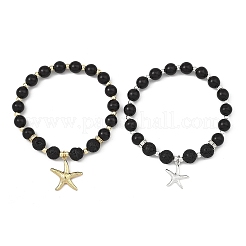 2Pcs Starfish 304 Stainless Steel Charm Bracelets&nbsp;BJEW-JB14088