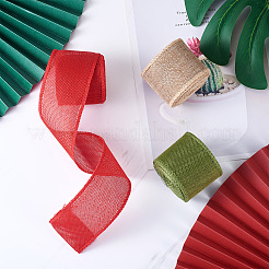 3 Rolls 3 Colors Polyester Imitation Linen Wrapping Ribbon&nbsp;OCOR-YS0001-02A