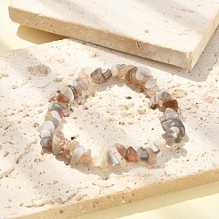 Natural Botswana Agate Chips Beaded Stretch Bracelets&nbsp;BJEW-JB09476-01