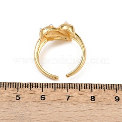 Brass Micro Pave Cubic Zirconia Adjustable Cuff Rings&nbsp;RJEW-C139-05G