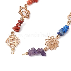 Chakra Natural Red Jasper & Howlite & Tiger Eye & Carnelian & Green Aventurine & Lapis Lazuli & Amethyst Connector Charms&nbsp;FIND-JF00141-01