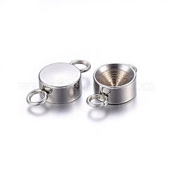 Tarnish Resistant 201 Stainless Steel Cabochon Connector Settings&nbsp;STAS-O107-03P-B