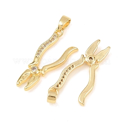 Brass Micro Pave Clear Cubic Zirconia Pendants&nbsp;KK-G549-16A-G