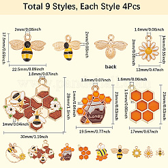 36Pcs 9 Styles Alloy Enamel Pendants&nbsp;ENAM-SC0006-23