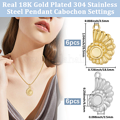 12Pcs 2 Colors 304 Stainless Steel Pendant Cabochon Settings&nbsp;STAS-BBC0007-39
