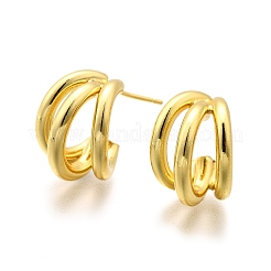 Brass Half Hoop Earrings&nbsp;LS-EJEW-A056-09G