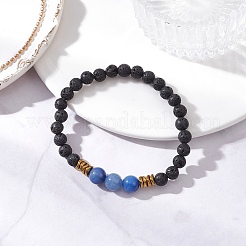 Natural & Synthetic Gemstone Round Beaded Stretch Bracelets for Men Women&nbsp;BJEW-JB12263-02
