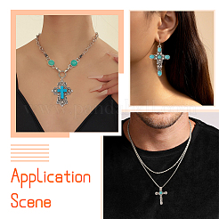 14Pcs 7 Styles Synthetic Turquoise Big Pendants&nbsp;G-TA0001-42