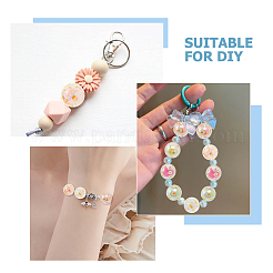 24Pcs 6 Colors UV Plating Printed Transparent Acrylic Beads&nbsp;TACR-DC0001-11