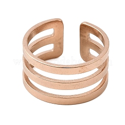 304 Stainless Steel Cuff Open Rings&nbsp;RJEW-P176-01RG