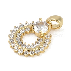 Brass Micro Pave Clear Cubic Zirconia Pendants&nbsp;ZIRC-M001-16B-G