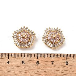 Brass Micro Pave Cubic Zirconia Beads&nbsp;KK-A259-11G-02