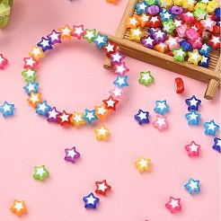 300Pcs 10 Colors Star Acrylic Beads&nbsp;TACR-YW0001-93