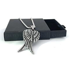 Stainless Steel Heart Wings Pendant Necklaces for Men Women&nbsp;JJ8841