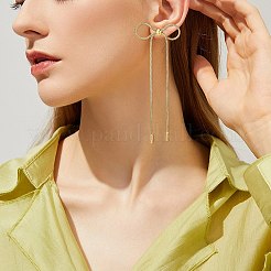 1 Pair Ion Plating(IP) 304 Stainless Steel Bowknot Stud Earrings&nbsp;EJEW-SZ0002-07