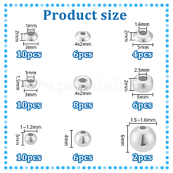 60Pcs 9 Styles 925 Sterling Silver Beads&nbsp;STER-PH0003-29