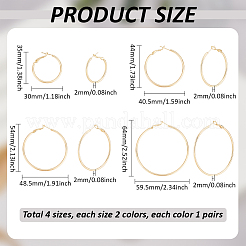 8 Pairs 8 Styles Zinc Alloy Hoop Earrings for Women&nbsp;EJEW-PH0001-34