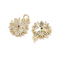 Brass Micro Pave Cubic Zirconia Pendants&nbsp;KK-D235-02G-01