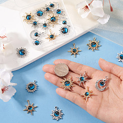 24Pcs 6 Styles Alloy Rhinestone Pendants&nbsp;FIND-TA0010-82