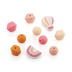 50Pcs 10 Style Food Grade Eco-Friendly Silicone Beads&nbsp;SIL-BT0001-03