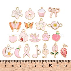 Pink Alloy Enamel Pendants&nbsp;AL-CBAABEF-02